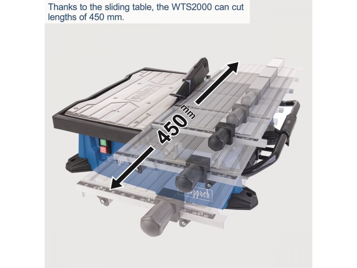 Řezačka na dlažbu a obklady s posuvným stolkem Scheppach WTS 2000