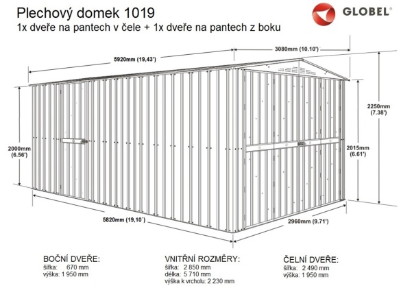 Plechová garáž Globel Maxi