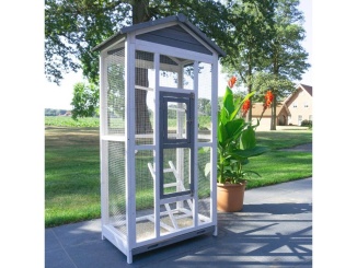 Chov zvířat –  Scobax Voliéra pro ptáky - velikost L - šedá, 82 x 57 x 160 cm