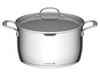 Edények – G21 Hrnec Gourmet Miracle s cedníkem 28 cm s poklicí nerez/greblon