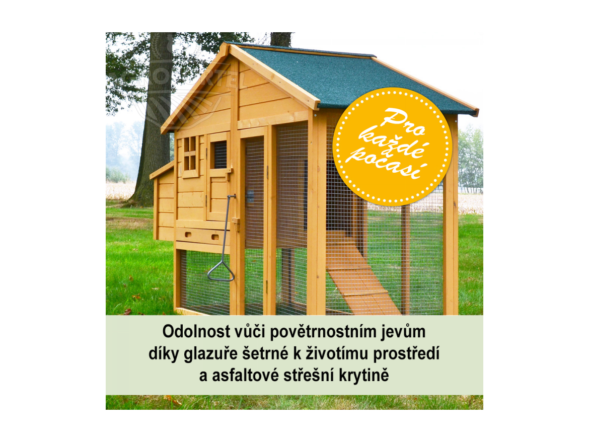 Kurník Scobax Dřevěný kurník BERLIN XXL, 1900x670x1170 mm