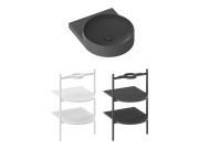 Ravak Umývadlo Yard 40, bez otvoru pre batériu, bez prepadu, Smoke Grey