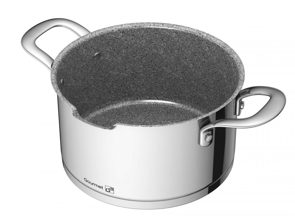 G21 Sada nádobí  Gourmet Miracle s cedníkem, 9 dílů, nerez/greblon