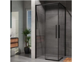 Rohovia –  Lansanit Sprchový kout Alvaro 90 x 90 cm, sklo čiré, profil černý, čtverec,  CZD99-B