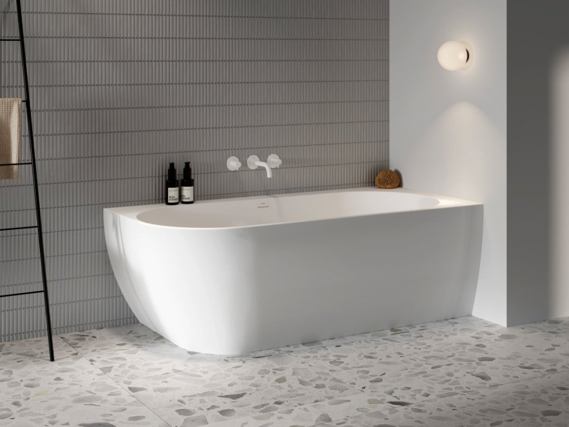 Ravak Vaňa Freedom Corner 170x80 L, voľne stojaca, biela, krytka odtoku biela/čierna/chróm