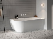 Ravak Vaňa Freedom Corner 170x80 L, voľne stojaca, biela, krytka odtoku biela/čierna/chróm