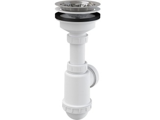 Příslušenství –  Alcadrain Dřezový sifon A446 s výpustí 115 mm, odpad 40/50 mm,  A446-DN50/40