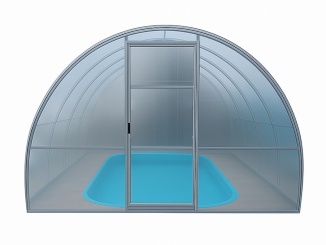 Ekonomické zastřešení bazénů – Scobax Nautilus bronz, polykarbonát 8 mm, 4,0 x 3,0 m