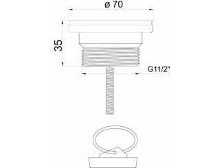 Umyvadla –  Novaservis Dřezová výpusť 6/4", nerez mřížka,  449,P