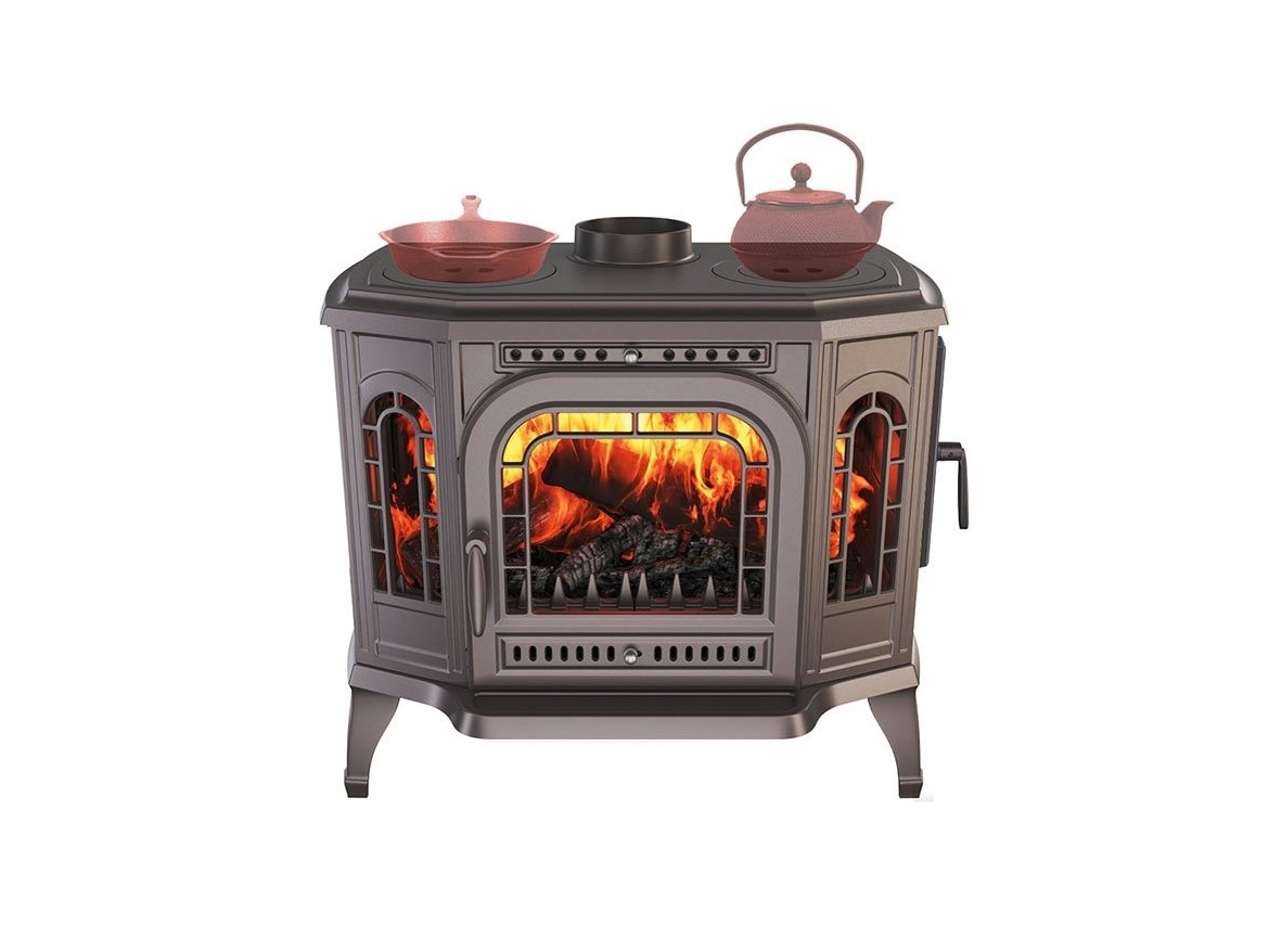 Kawmet Litinová krbová kamna P7 PB s varnými plotnami - 10,5 kW ECO + příslušenství