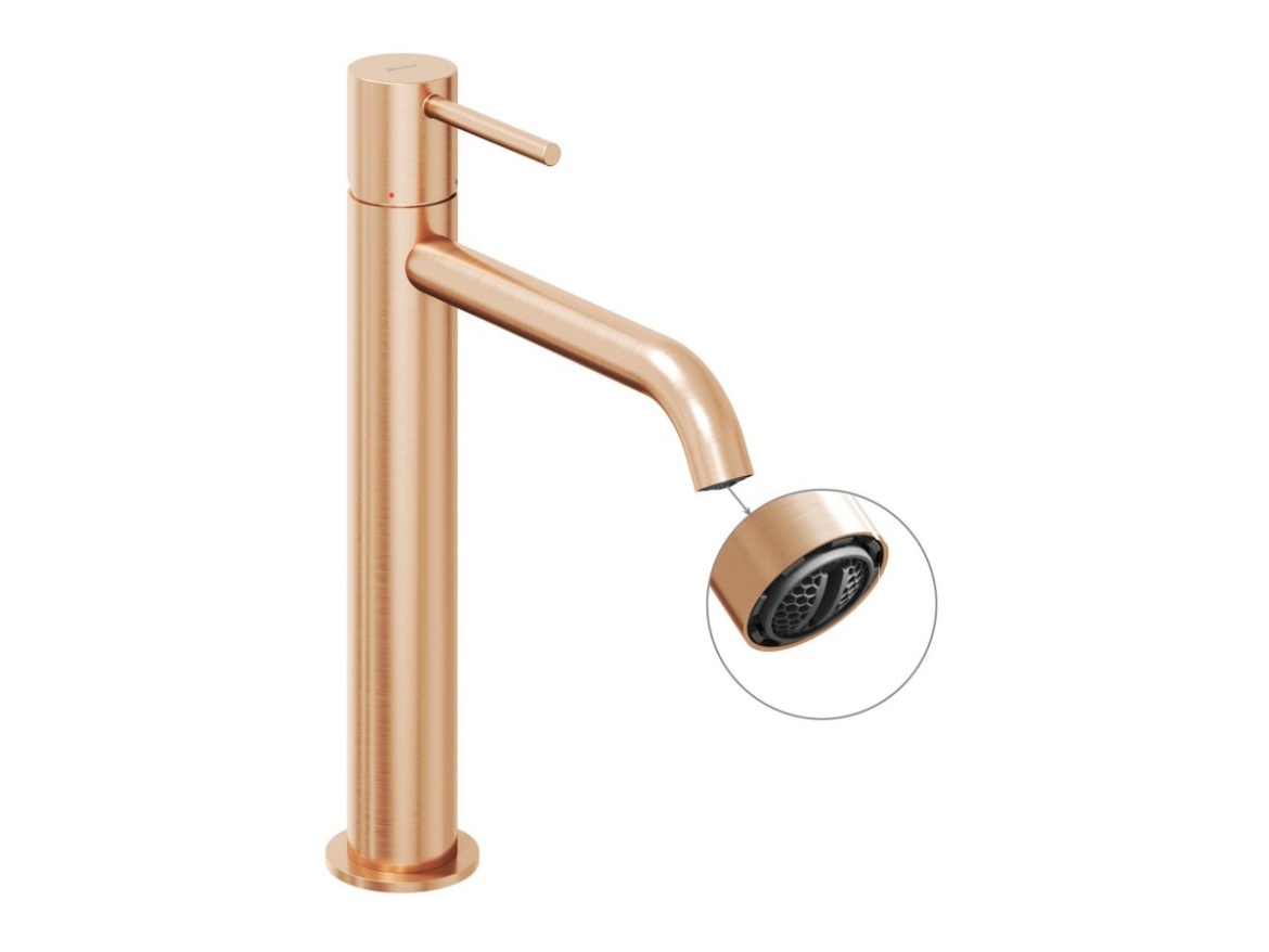 Ravak ES 014.60RGB Umyvadlová stojánková baterie 250 mm bez výpusti, růžové zlato kartáčované