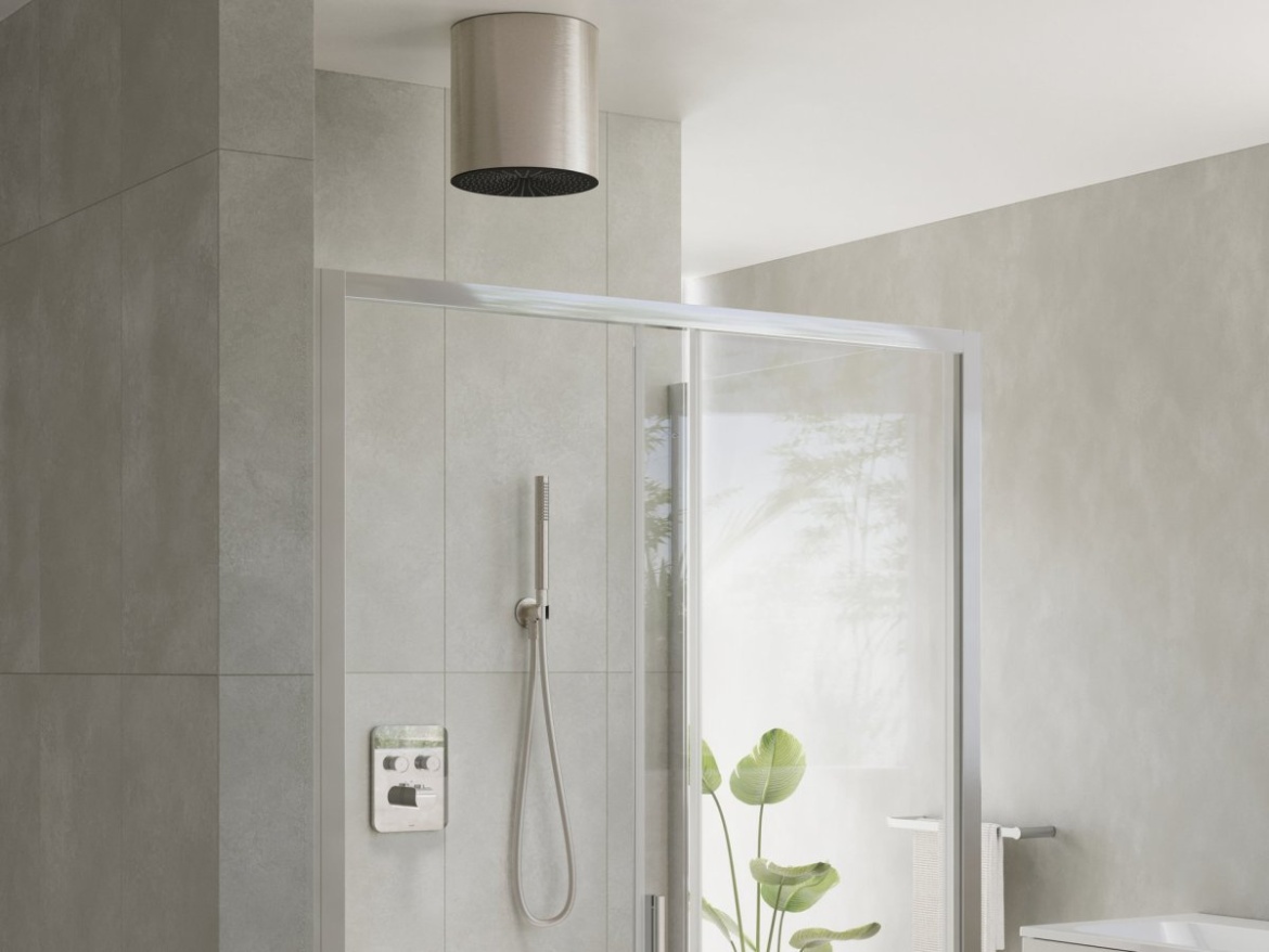 Ravak 989.30SSB Stropná sprcha valec, 245 mm, nerez kefovaný