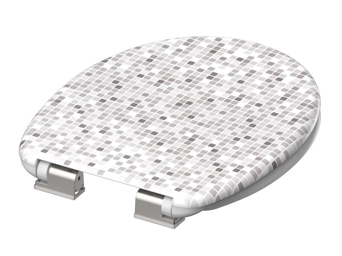 WC sedátka, záchodová prkna Schütte MOSAIK GRAU| Duroplast, Soft Close
