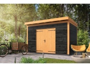 Tuindeco DIY roofing Enter 400x300 incl. double door and horizontal walls impregnated black