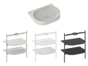 Ravak Umyvadlo Yard 60, s otvorem pro baterii, bez přepadu, Grey Green