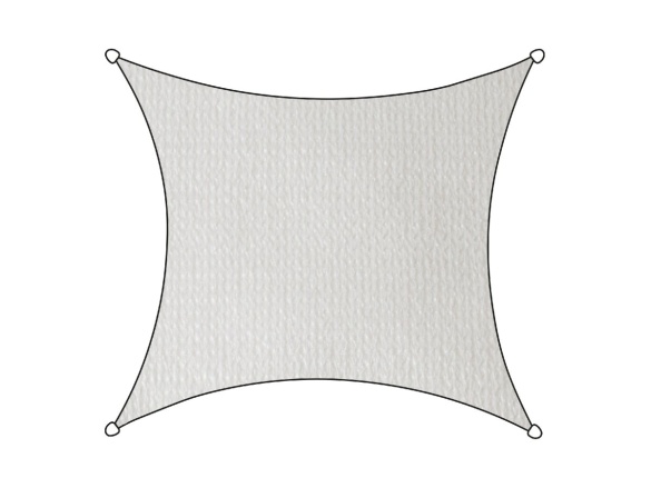 Stínící plachta ISEO čtvercová bílá 3,6x3,6m