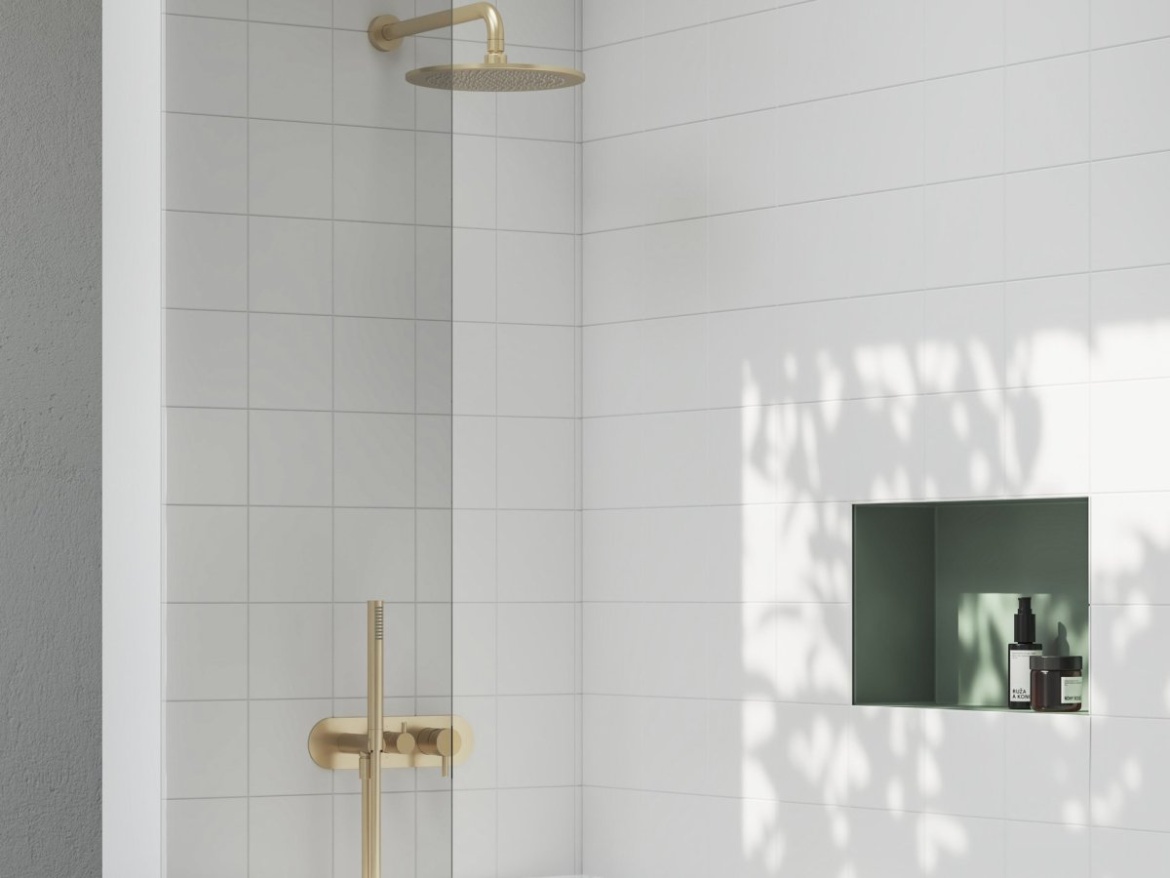 Ravak 980.60GLB Hlavová sprcha, 250 mm, Gold Brushed