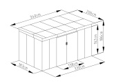 G21 Zahradní domek  GRAH 700 - 340 x 206 cm, hnědý