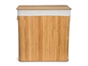 G21 Koš na prádlo  150 l s rozdělovači, bambusový s bílým košem