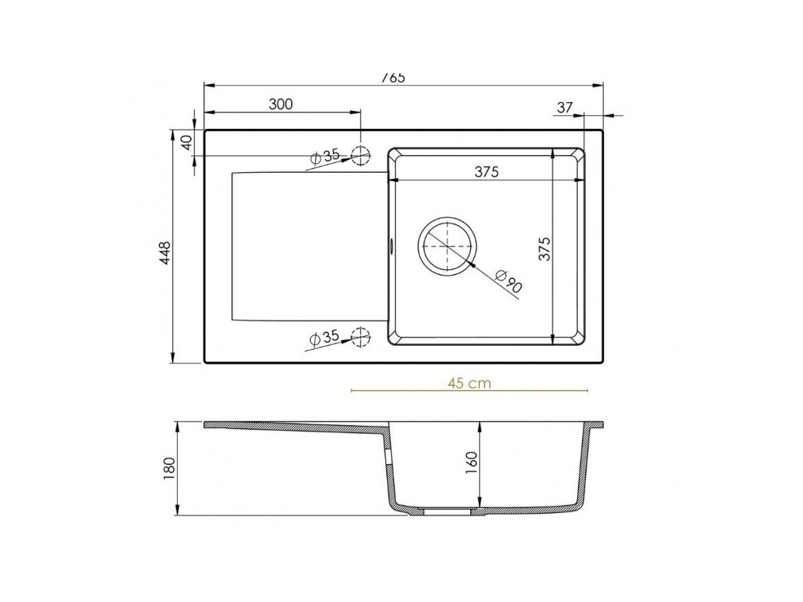 Kuchyňské dřezy Granisil Proba 765.0