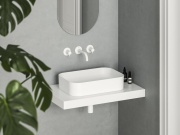 Ravak Umývadlo Ceramic Slim R 55, bez otvoru pre batériu, bez prepadu, biela