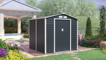 Plechový zahradní domek G21 GAH 407 - 213 x 191 cm, antracitový
