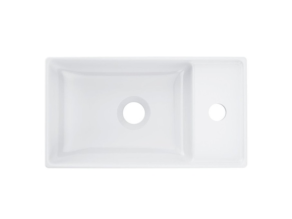 Ravak Umývadlo Veda slim 40, s otvorom pre batériu, bez prepadu, biela