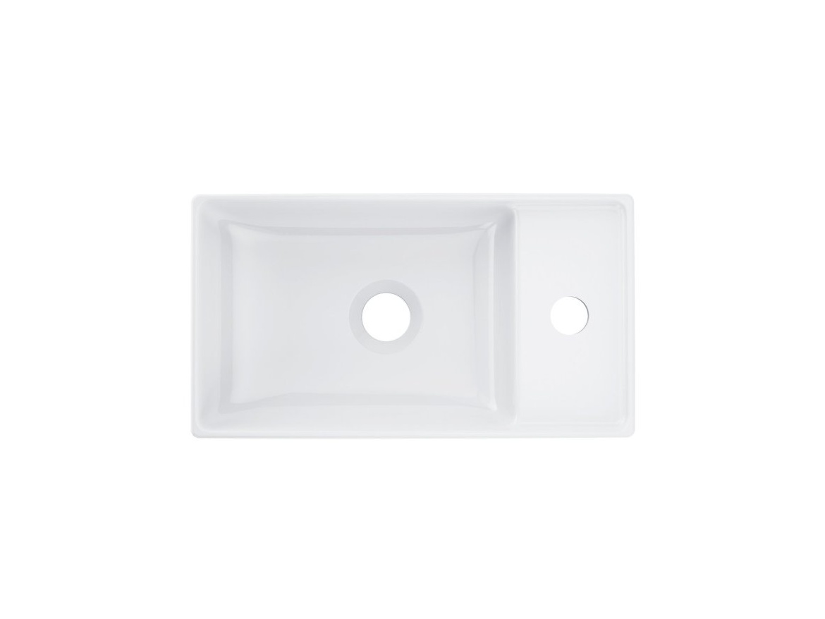 Ravak Umývátko Veda Slim 40, s otvorem pro baterii, bez přepadu, bílá matná