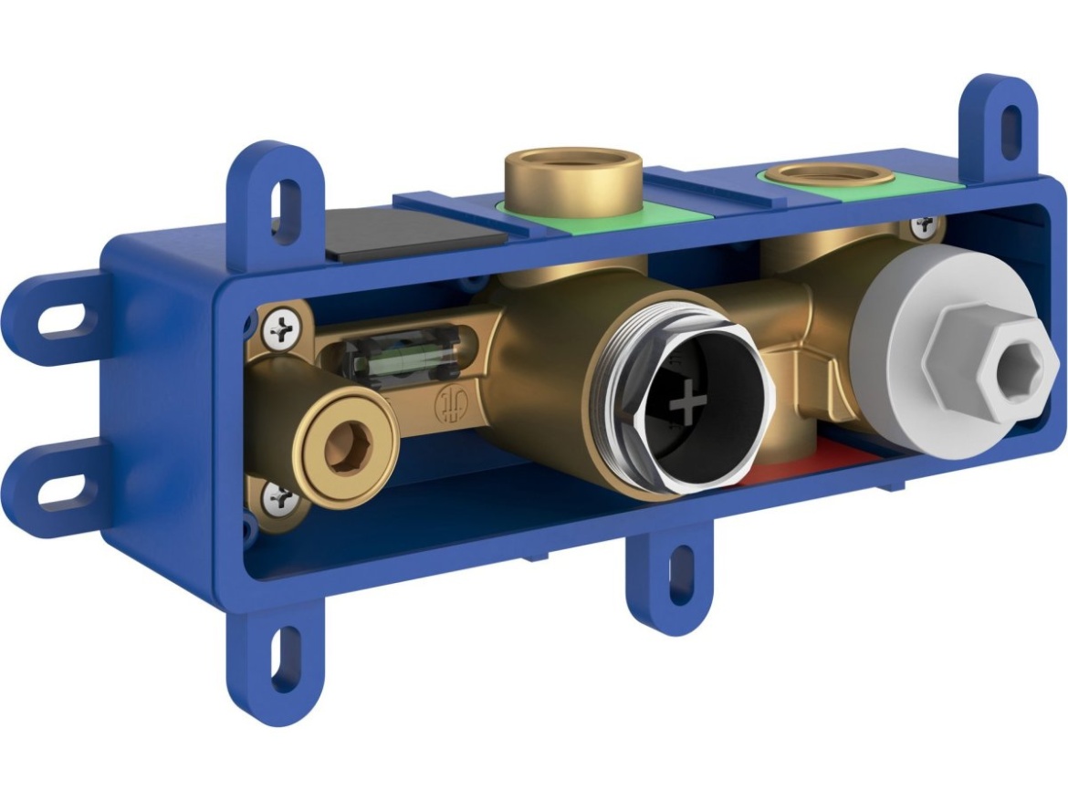 Ravak ES 065.20GB.O2.RB07D.+S Podomietková batéria 2-cestná pre R-box, so sprchovým setom, grafit kefovaný