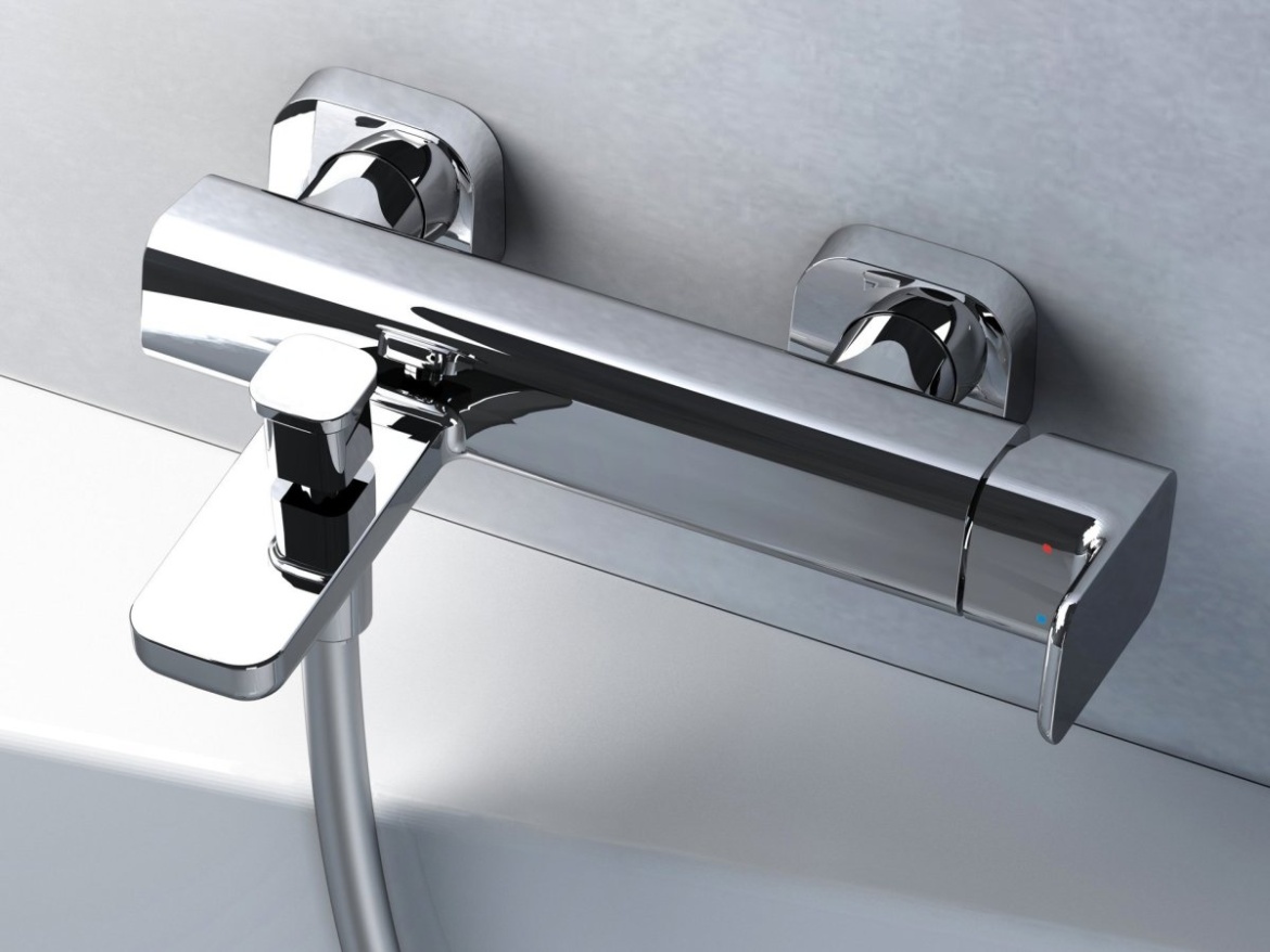 Ravak TD F 022.20BLM Vanová nástěnná baterie bez sprchového setu, černá matná