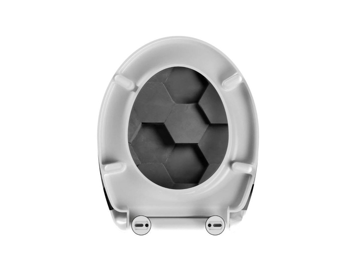 WC sedátka, záchodová prkna Schütte GREY HEXAGONS| Duroplast, Soft Close