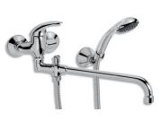 Novaservis Umyvadlová paneláková baterie Metalia 55 100 mm, chrom, nástěnná, s příslušenstvím,  55037,0