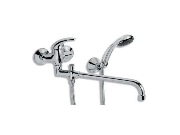 Novaservis Umyvadlová paneláková baterie Metalia 55 100 mm, chrom, nástěnná, s příslušenstvím,  55037,0