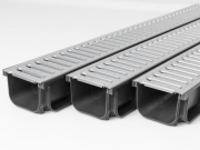 Covernit Plastový odtokový žlab A15 s pozinkovanou mříží (set 3 ks)