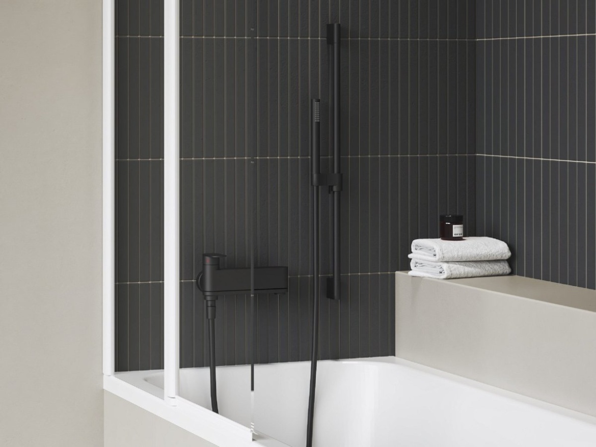 Ravak CR II 022.20BL Vanová nástěnná baterie bez sprchového setu, černá