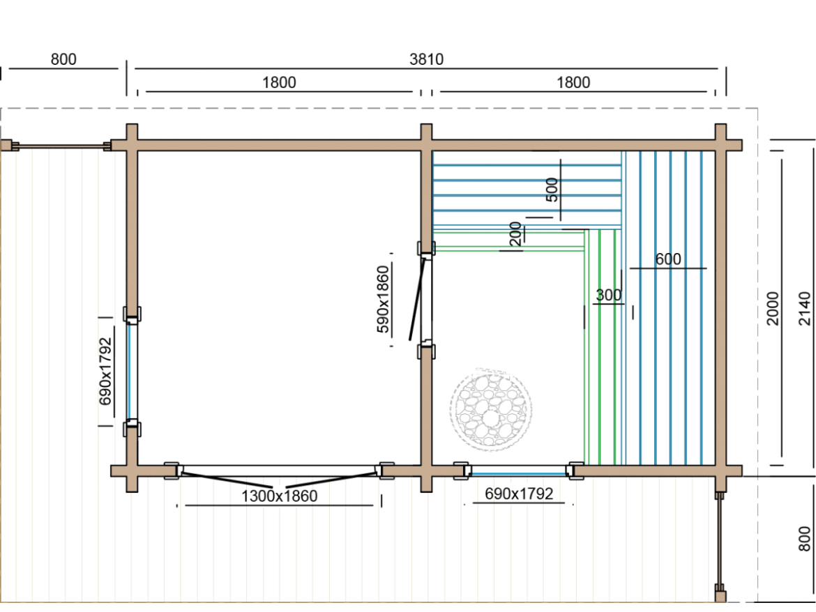Sauna Tuindeco Inari 70