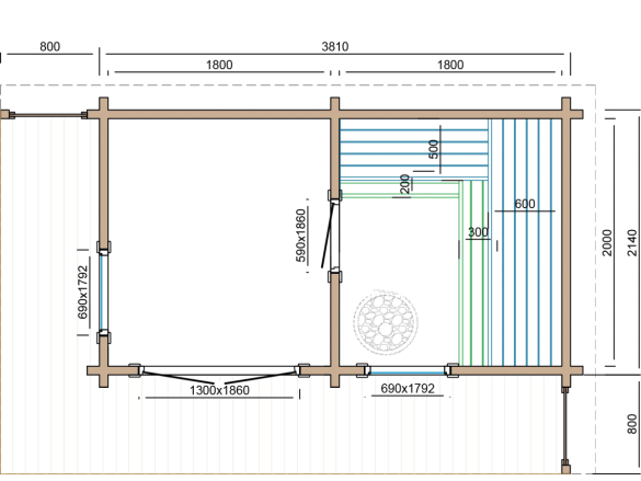 Sauna Tuindeco Inari 70