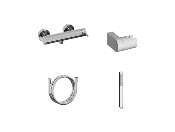 Ravak ES 032.60RGB.+S Sprchová nástěnná baterie se sprchovým setem, růžové zlato kartáčované