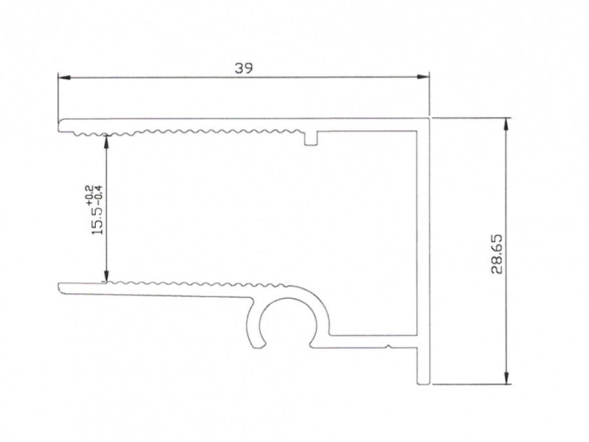 Ukončovací lišta Stabilit ALU-U CLICK elox 16 mm