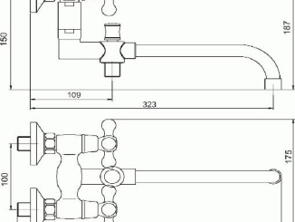 Csaptelepek –  Novaservis Umyvadlová paneláková baterie Titania Retro II 100 mm, chrom, nástěnná, bez příslušenství,  99137/1,0