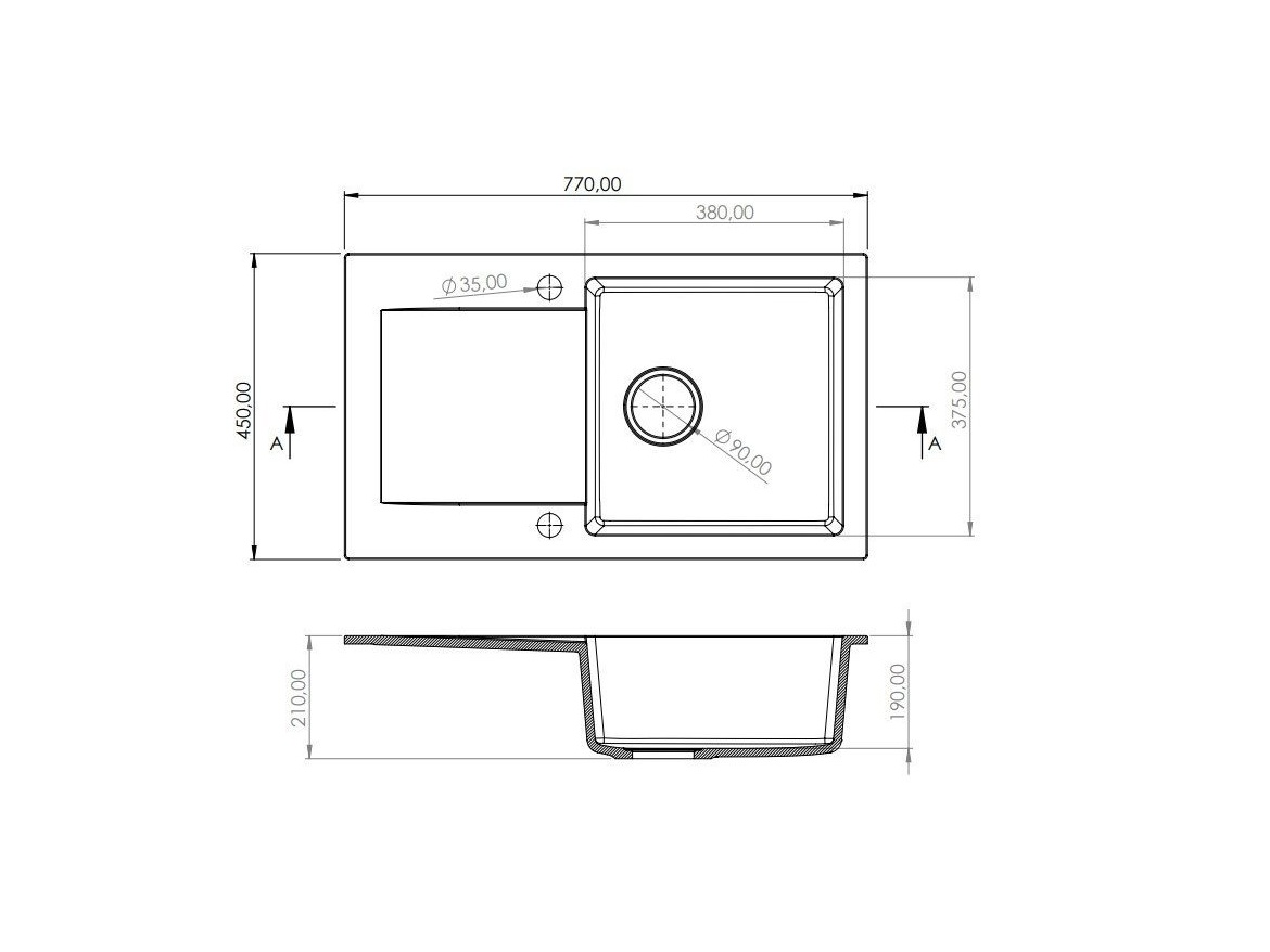 Kuchyňské dřezy Granisil Fabero 770.0