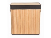 G21 Koš na prádlo  150 l s rozdělovači, bambusový s hnědým košem