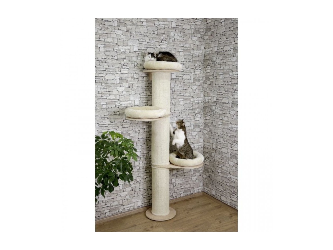 Scobax Kočičí strom DOLOMIT Tower - béžové škrabadlo pro kočky, 38 x 187 cm