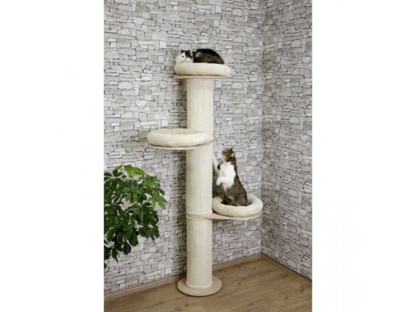 Scobax Kočičí strom DOLOMIT Tower - béžové škrabadlo pro kočky, 38 x 187 cm