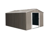 Zahradní domek kovový 3 x 3,7 m se sedlovou střechou hnědý Riwall PRO RMSA 12x10 Brown