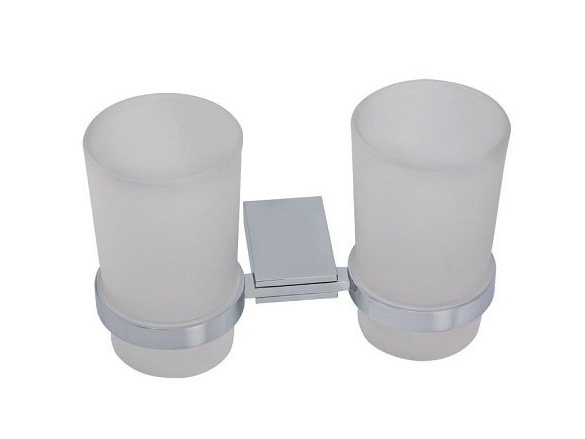 Novaservis Držák skleniček a kartáčků dvojitý Metalia 9, sklo/chrom, , 0957,0