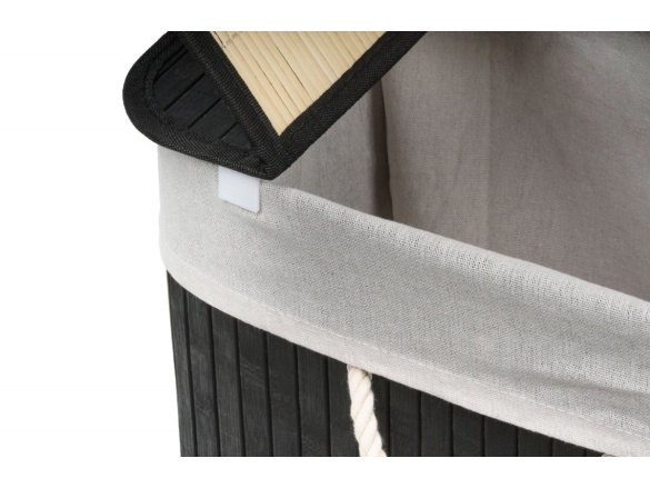 G21 Koš na prádlo  150 l s rozdělovači, bambusový černý s bílým košem