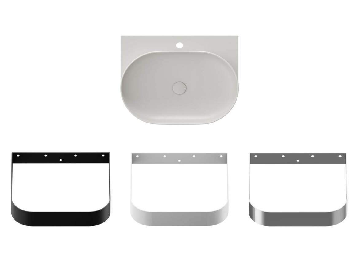 Ravak Umývadlo Yard 60, s otvorom pre batériu, bez prepadu, Grey Green