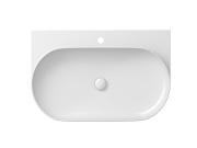 Ravak Umyvadlo Yard 80, s otvorem pro baterii, bez přepadu, černá matná