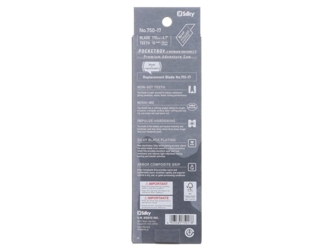 Skládací pila Silky Pocketboy Professional 170-10 Outback Edition
